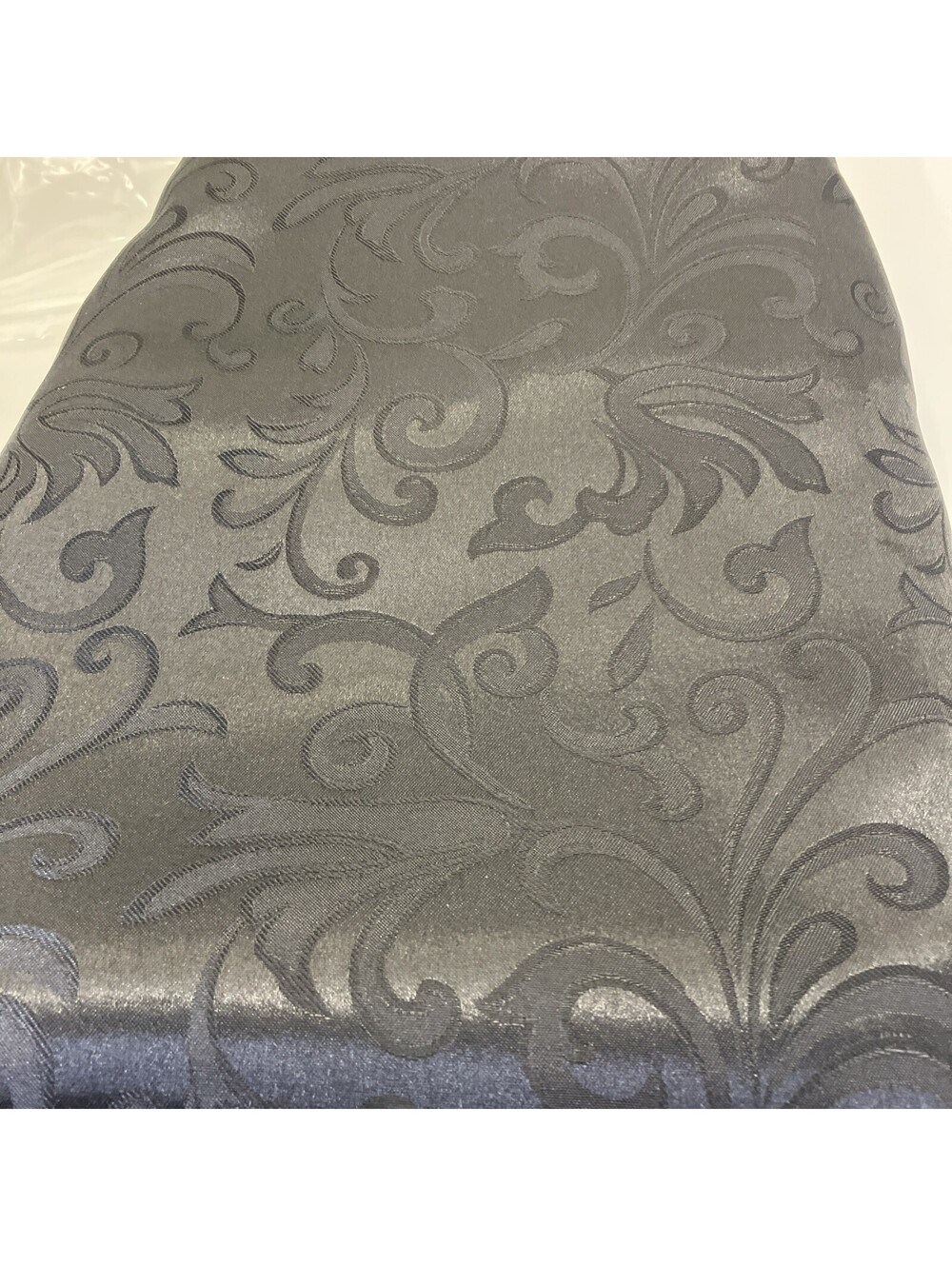 Black Polyester Shimmering Paisley Fabric For Sewing 124x180in Heavy